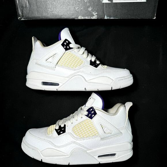 Nike Air Jordan 4 Retro GS Purple Metallic 2020 Men's Shoes - Size 5 - Picture 2 of 9